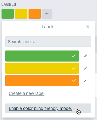 Trello's solution for color-blind users